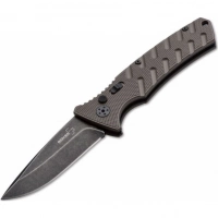 Автоматический складной нож Boker Plus Strike Coyote Spearpoint, сталь AUS-8 BlackWash™ Plain, рукоять анодированный алюминий, BK01BO424 купить в Люберцах