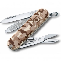 Нож перочинный Victorinox CLASSIC, сталь X55CrMo14, рукоять Cellidor®, песочный камуфляж купить в Люберцах