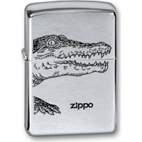 Зажигалка ZIPPO Alligator, с покрытием Brushed Chrome, латунь/сталь, серебристая, матовая, 36x12x56 купить в Люберцах