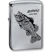 Зажигалка ZIPPO Black Bass Brushed Chrome, латунь с никеле-хром. покрыт., серебр., матов., 36х56х12мм купить в Люберцах