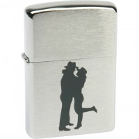 Зажигалка ZIPPO Cowboy Couple Brushed Chrome, латунь, ник.-хром. покр., серебр., матов., 36х56х12 мм купить в Люберцах