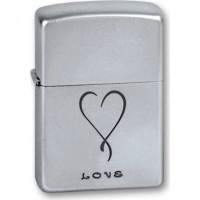 Зажигалка ZIPPO Love Satin Chrome, латунь с никеле-хромовым покрыт., серебр., матовая, 36х56х12 мм купить в Люберцах